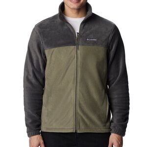 Columbia Men's Performance Fleece Jacket - Dark Gray and Olive Small